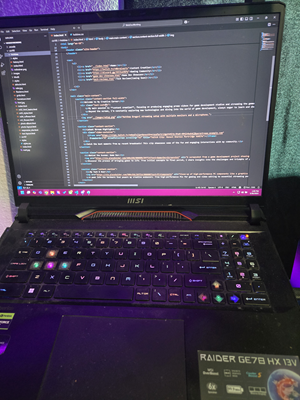 A screenshot from a game development project showing code or a 3D model.